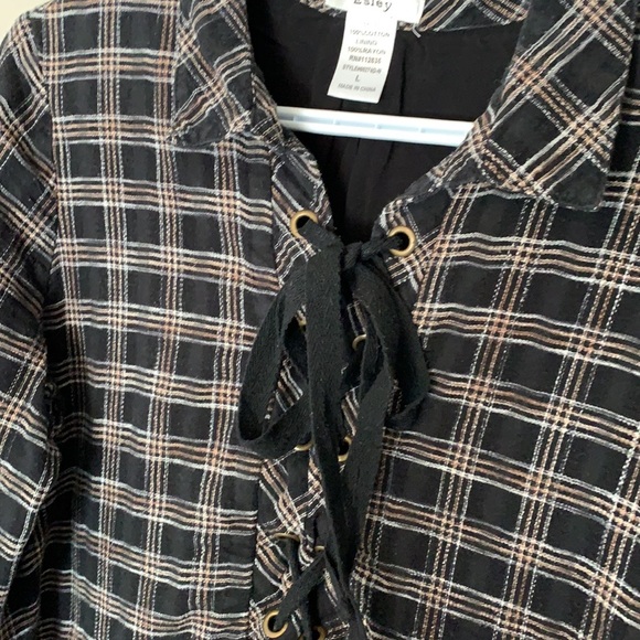 Esley Plaid Tunic- L - Picture 2 of 3